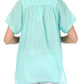 Sakkas Square Neck Button Detail Semi-Sheer Gauzy Cotton Blouse