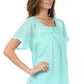 Sakkas Square Neck Button Detail Semi-Sheer Gauzy Cotton Blouse