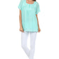 Sakkas Square Neck Button Detail Semi-Sheer Gauzy Cotton Blouse