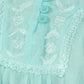 Sakkas Square Neck Button Detail Semi-Sheer Gauzy Cotton Blouse