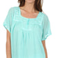 Sakkas Square Neck Button Detail Semi-Sheer Gauzy Cotton Blouse