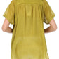 Sakkas Square Neck Button Detail Semi-Sheer Gauzy Cotton Blouse
