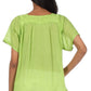 Sakkas Square Neck Button Detail Semi-Sheer Gauzy Cotton Blouse
