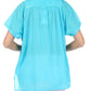 Sakkas Square Neck Button Detail Semi-Sheer Gauzy Cotton Blouse