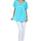 Sakkas Square Neck Button Detail Semi-Sheer Gauzy Cotton Blouse