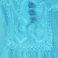 Sakkas Square Neck Button Detail Semi-Sheer Gauzy Cotton Blouse