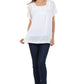 Sakkas Square Neck Button Detail Semi-Sheer Gauzy Cotton Blouse