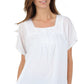 Sakkas Square Neck Button Detail Semi-Sheer Gauzy Cotton Blouse