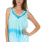 Sakkas Ombre Tie Dye Gauzy Crepe Sleeveless Relaxed Fit Top / Blouse