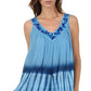 Sakkas Ombre Tie Dye Gauzy Crepe Sleeveless Relaxed Fit Top / Blouse