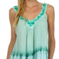 Sakkas Ombre Tie Dye Gauzy Crepe Sleeveless Relaxed Fit Top / Blouse