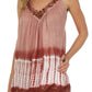 Sakkas Ombre Tie Dye Gauzy Crepe Sleeveless Relaxed Fit Top / Blouse