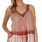 Sakkas Ombre Tie Dye Gauzy Crepe Sleeveless Relaxed Fit Top / Blouse