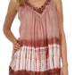 Sakkas Ombre Tie Dye Gauzy Crepe Sleeveless Relaxed Fit Top / Blouse