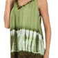 Sakkas Ombre Tie Dye Gauzy Crepe Sleeveless Relaxed Fit Top / Blouse