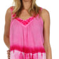 Sakkas Ombre Tie Dye Gauzy Crepe Sleeveless Relaxed Fit Top / Blouse