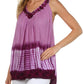 Sakkas Ombre Tie Dye Gauzy Crepe Sleeveless Relaxed Fit Top / Blouse