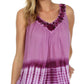 Sakkas Ombre Tie Dye Gauzy Crepe Sleeveless Relaxed Fit Top / Blouse