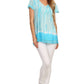 Sakkas Dior Embroidery And Seqiun Accents Drop Neck Blouse