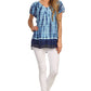 Sakkas Dior Embroidery And Seqiun Accents Drop Neck Blouse