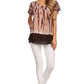 Sakkas Dior Embroidery And Seqiun Accents Drop Neck Blouse