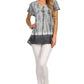 Sakkas Dior Embroidery And Seqiun Accents Drop Neck Blouse