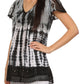 Sakkas Violet Embroidery Tie Dye Sequin Accents Blouse / Top