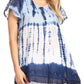 Sakkas Violet Embroidery Tie Dye Sequin Accents Blouse / Top