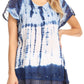 Sakkas Violet Embroidery Tie Dye Sequin Accents Blouse / Top