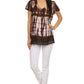 Sakkas Violet Embroidery Tie Dye Sequin Accents Blouse / Top