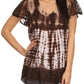 Sakkas Violet Embroidery Tie Dye Sequin Accents Blouse / Top