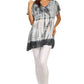 Sakkas Violet Embroidery Tie Dye Sequin Accents Blouse / Top