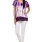 Sakkas Violet Embroidery Tie Dye Sequin Accents Blouse / Top