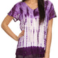 Sakkas Violet Embroidery Tie Dye Sequin Accents Blouse / Top