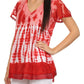 Sakkas Violet Embroidery Tie Dye Sequin Accents Blouse / Top