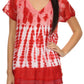 Sakkas Violet Embroidery Tie Dye Sequin Accents Blouse / Top