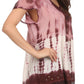 Sakkas Violet Embroidery Tie Dye Sequin Accents Blouse / Top