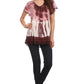 Sakkas Violet Embroidery Tie Dye Sequin Accents Blouse / Top