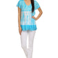 Sakkas Violet Embroidery Tie Dye Sequin Accents Blouse / Top
