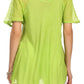 Sakkas Albina Island Relaxed Fit Embroidery Cap Sleeves Blouse / Top