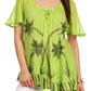 Sakkas Albina Island Relaxed Fit Embroidery Cap Sleeves Blouse / Top