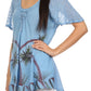 Sakkas Albina Island Relaxed Fit Embroidery Cap Sleeves Blouse / Top