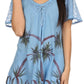 Sakkas Albina Island Relaxed Fit Embroidery Cap Sleeves Blouse / Top