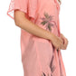 Sakkas Albina Island Relaxed Fit Embroidery Cap Sleeves Blouse / Top