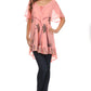 Sakkas Albina Island Relaxed Fit Embroidery Cap Sleeves Blouse / Top