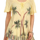Sakkas Albina Island Relaxed Fit Embroidery Cap Sleeves Blouse / Top