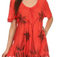 Sakkas Albina Island Relaxed Fit Embroidery Cap Sleeves Blouse / Top
