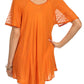 Sakkas Albina Island Relaxed Fit Embroidery Cap Sleeves Blouse / Top