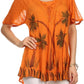 Sakkas Albina Island Relaxed Fit Embroidery Cap Sleeves Blouse / Top