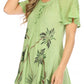 Sakkas Albina Island Relaxed Fit Embroidery Cap Sleeves Blouse / Top